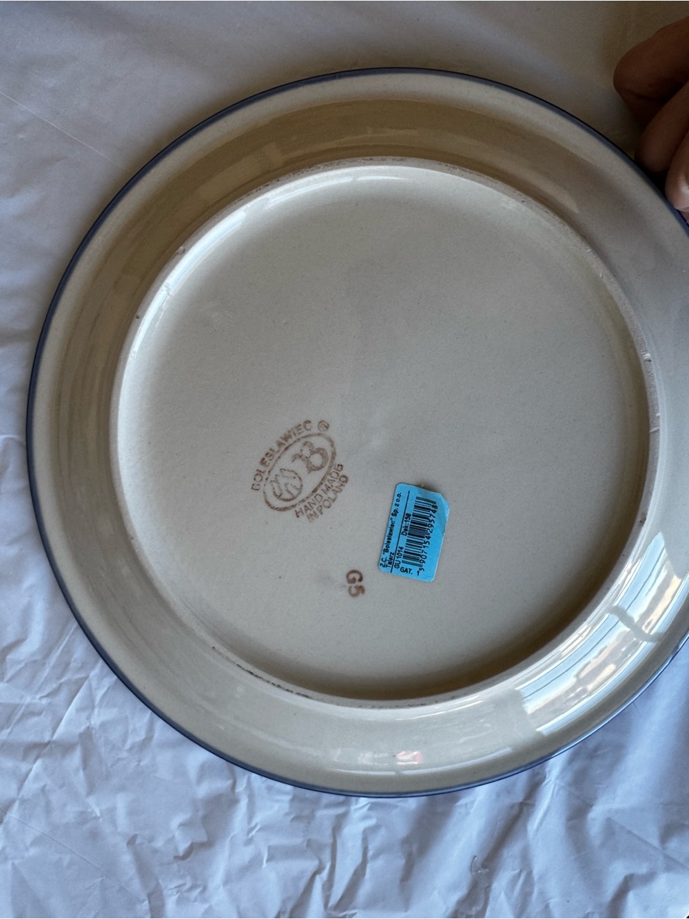 Vintage Boleslawiec Polish Pottery Limin Swirl Plate 11” - Picture 4 of 5